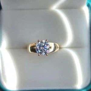 Solid 14k gold 2.5c moissanite ring